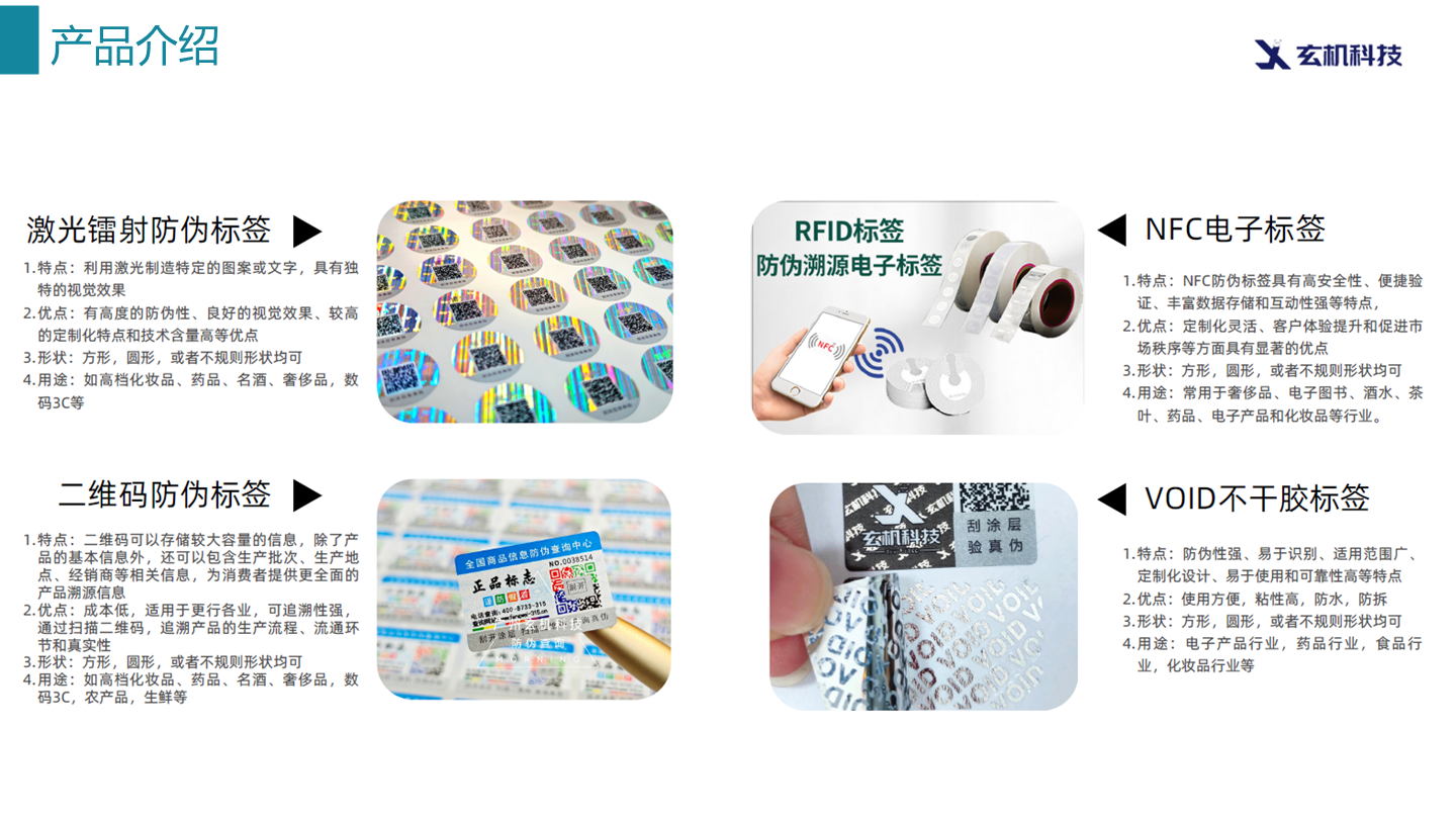 激光镭射、二维码、NFC和VOID标签产品介绍