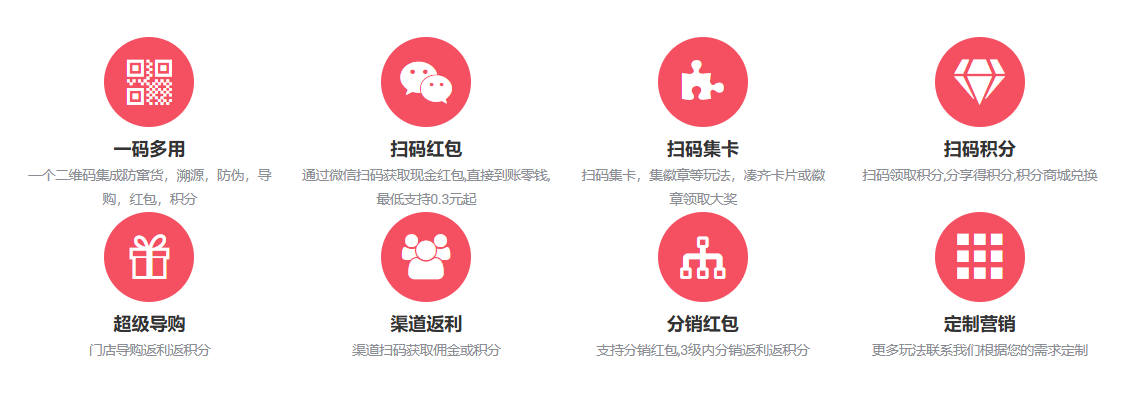 原站一码多用、扫码红包、集卡与积分等营销应用展示